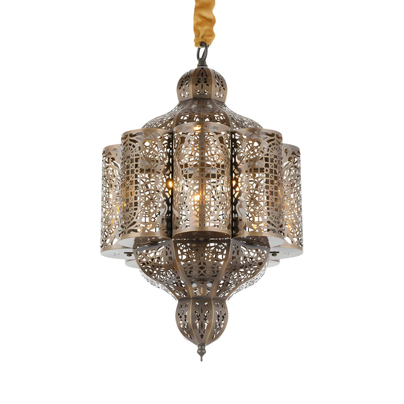 Mini lustre-lanterne en laiton squelette marocain