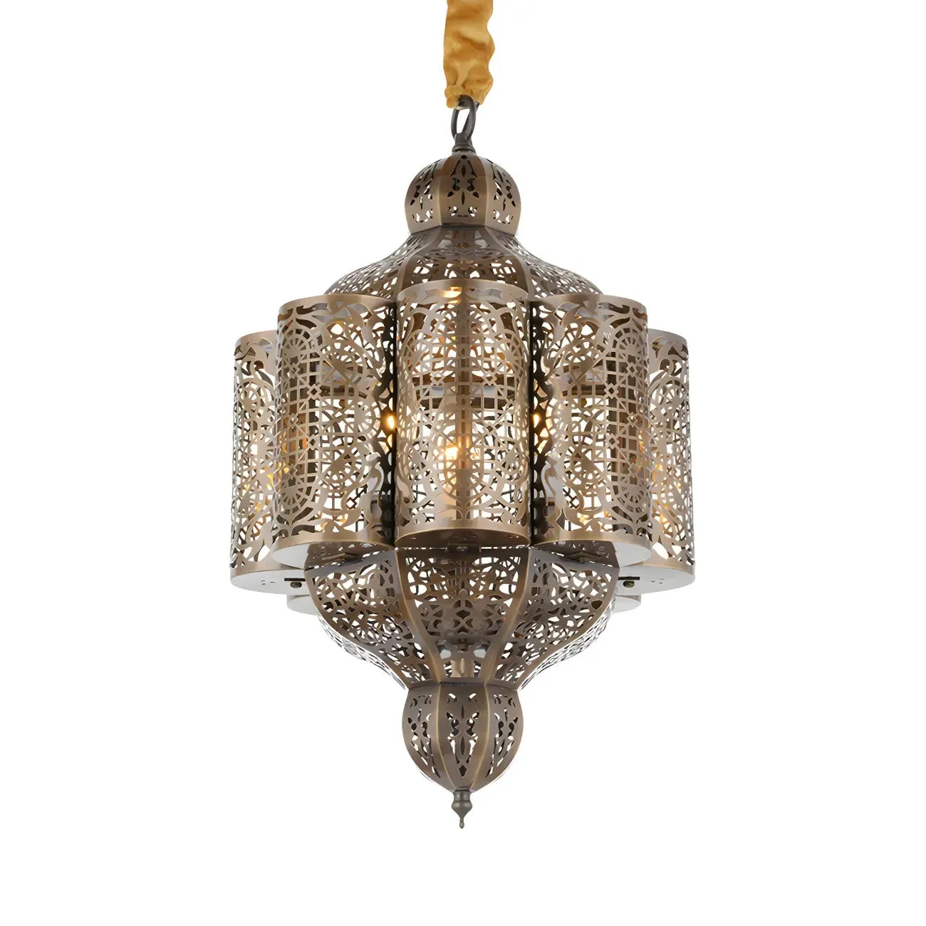 Mini lustre-lanterne en laiton squelette marocain