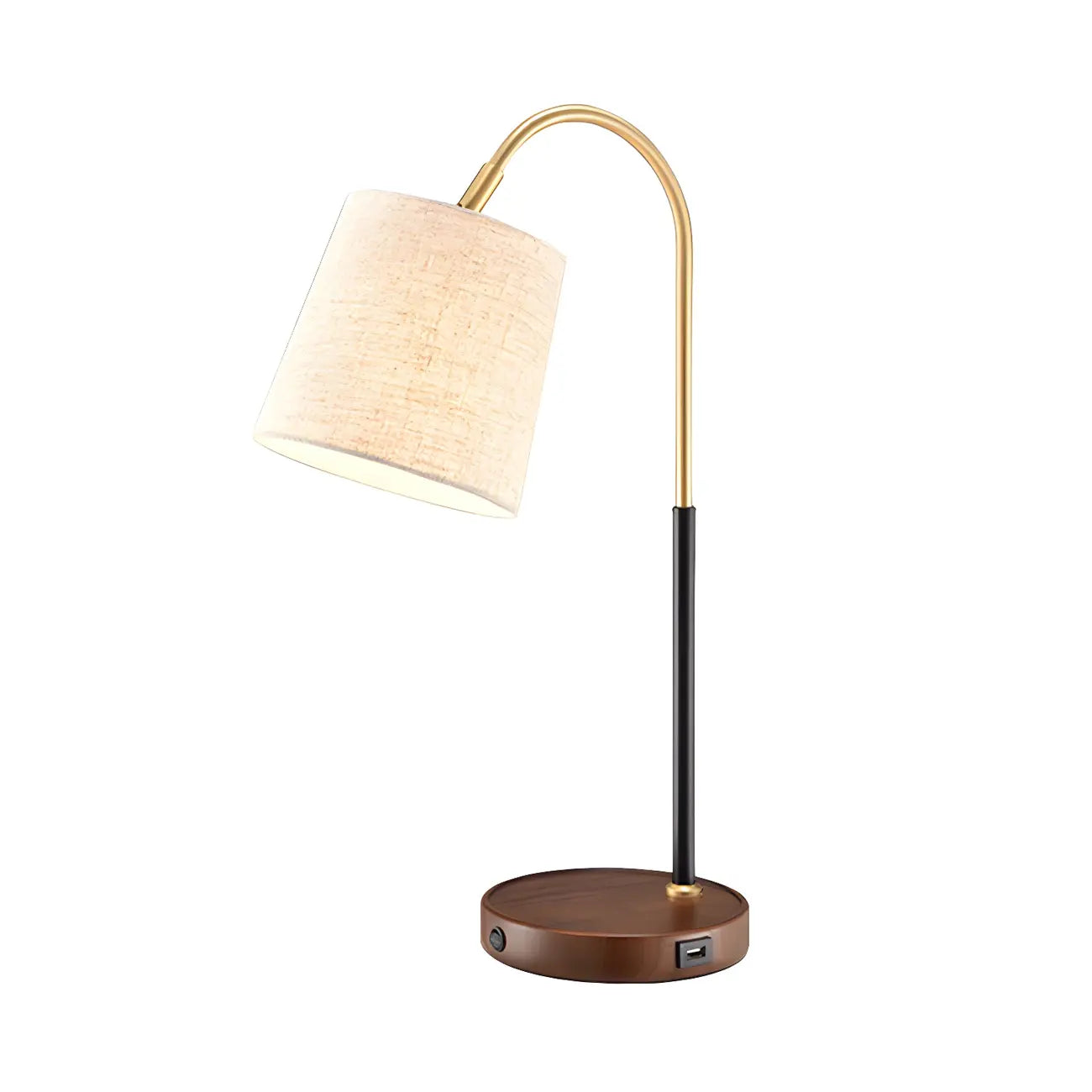 Lampe de table orientale en bois arqué et tissu, style tonneau, pour chambre à coucher