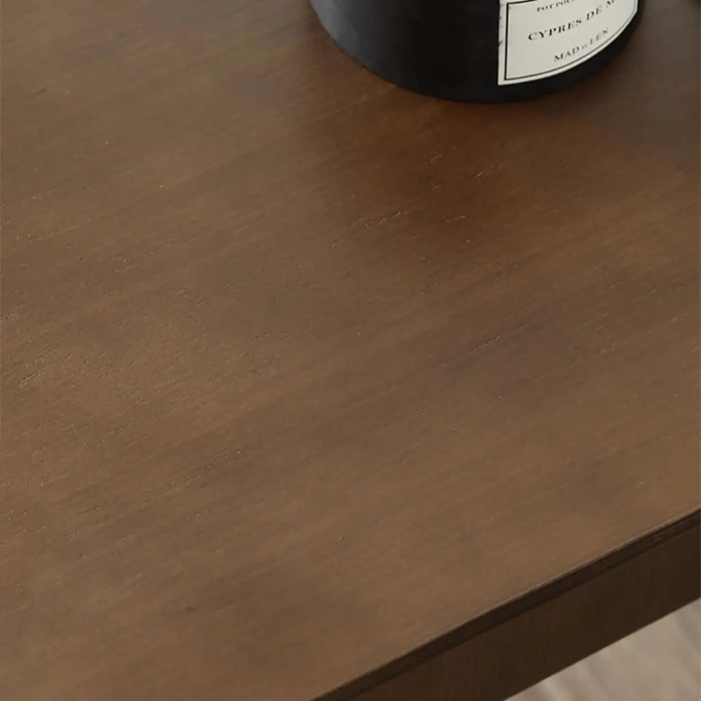 Table d'appoint convertible en forme de C en bois de noyer avec rangement