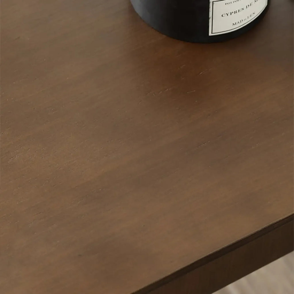 Table d'appoint convertible en forme de C en bois de noyer avec rangement