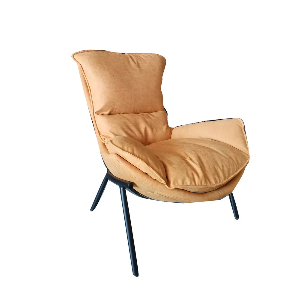 Fauteuil lounge moderne en tissu vert avec assise rembourrée