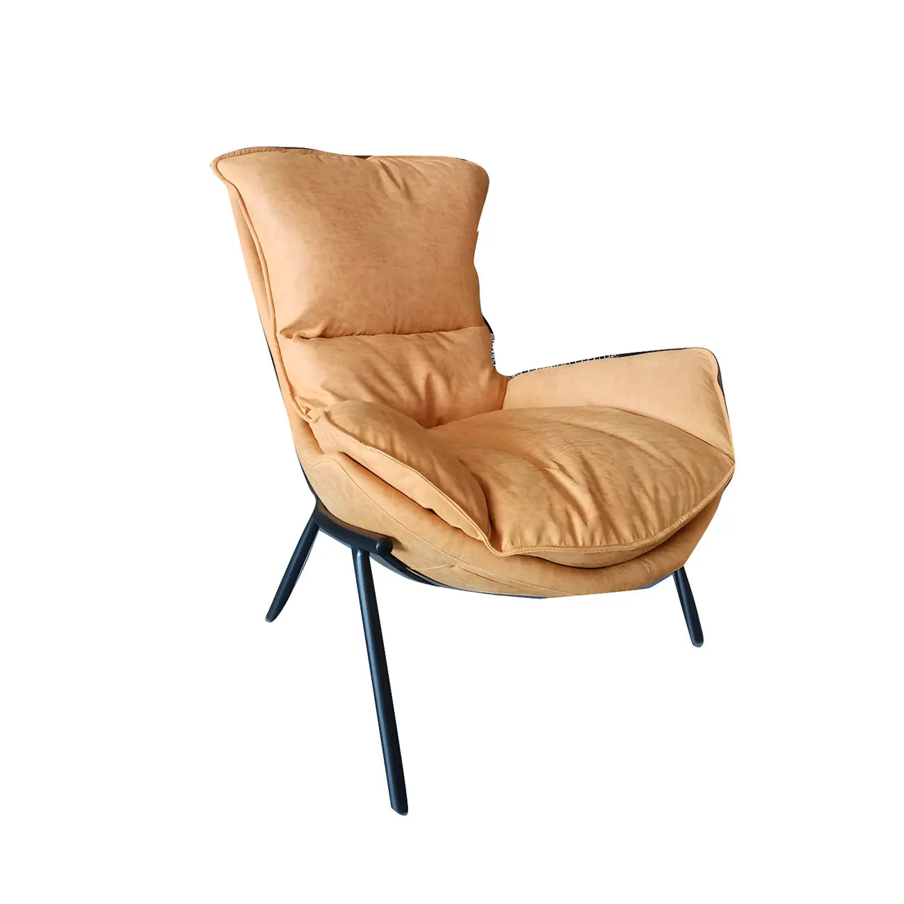 Fauteuil lounge moderne en tissu vert avec assise rembourrée