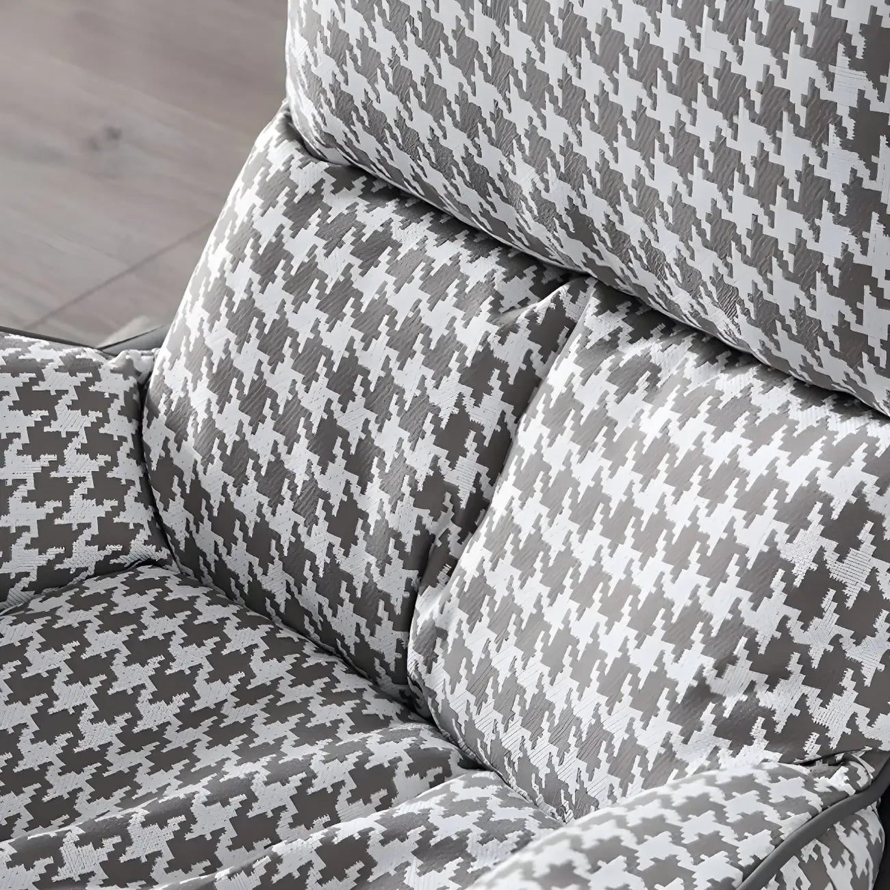 Fauteuil lounge moderne en tissu vert avec assise rembourrée