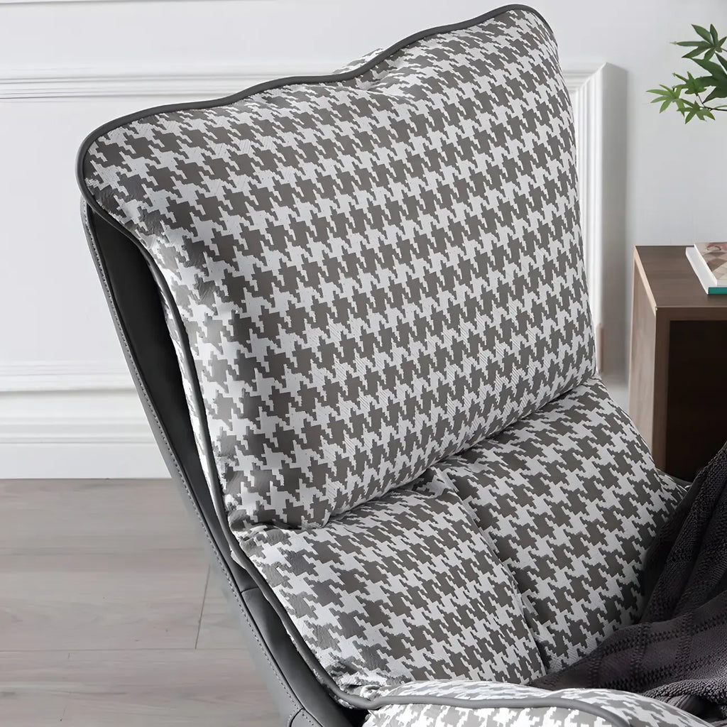 Fauteuil lounge moderne en tissu vert avec assise rembourrée