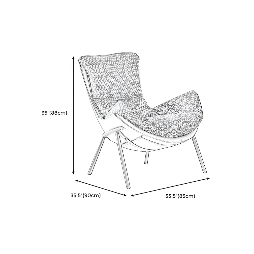 Fauteuil lounge moderne en tissu vert avec assise rembourrée