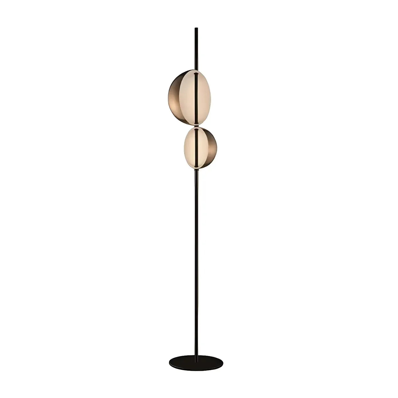 Lampadaire hémisphérique moderne en métal à 2 lumières pour salon