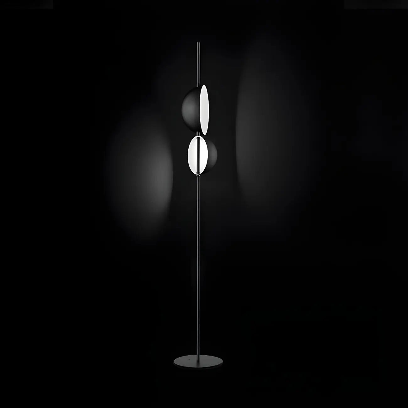 Lampadaire hémisphérique moderne en métal à 2 lumières pour salon