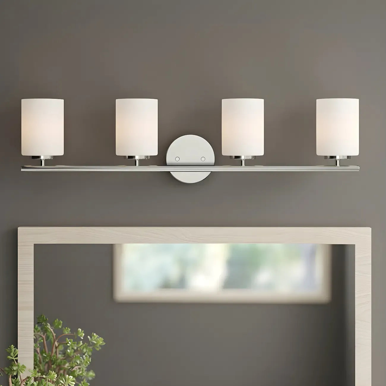 Applique murale cylindrique en métal et verre de style industriel pour salle de bain