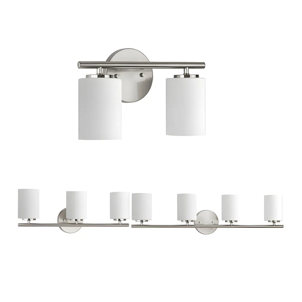 Applique murale cylindrique en métal et verre de style industriel pour salle de bain