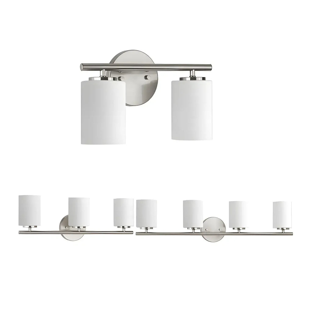 Applique murale cylindrique en métal et verre de style industriel pour salle de bain