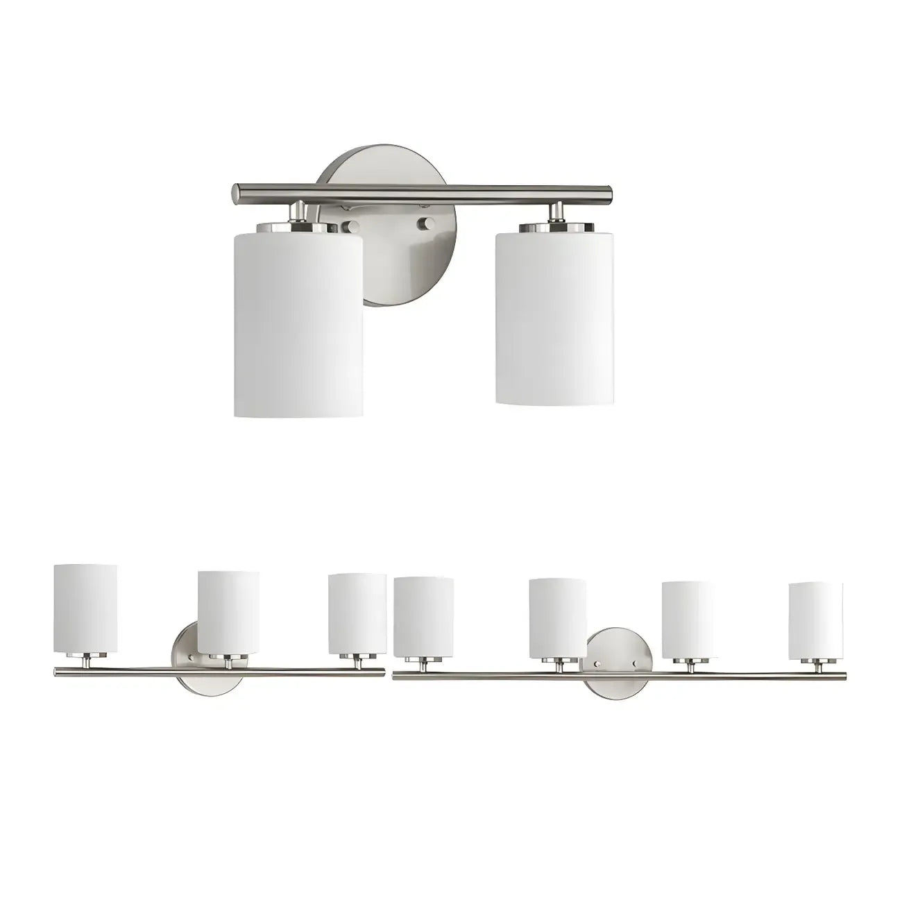 Applique murale cylindrique en métal et verre de style industriel pour salle de bain