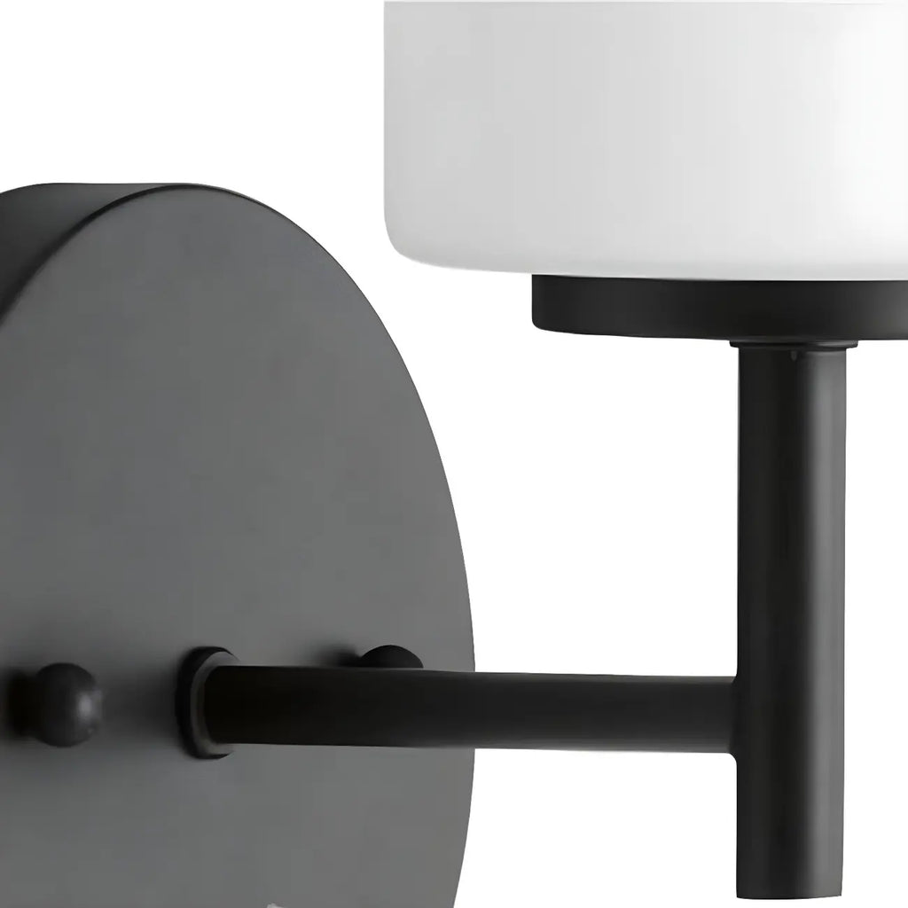 Applique murale cylindrique en métal et verre de style industriel pour salle de bain