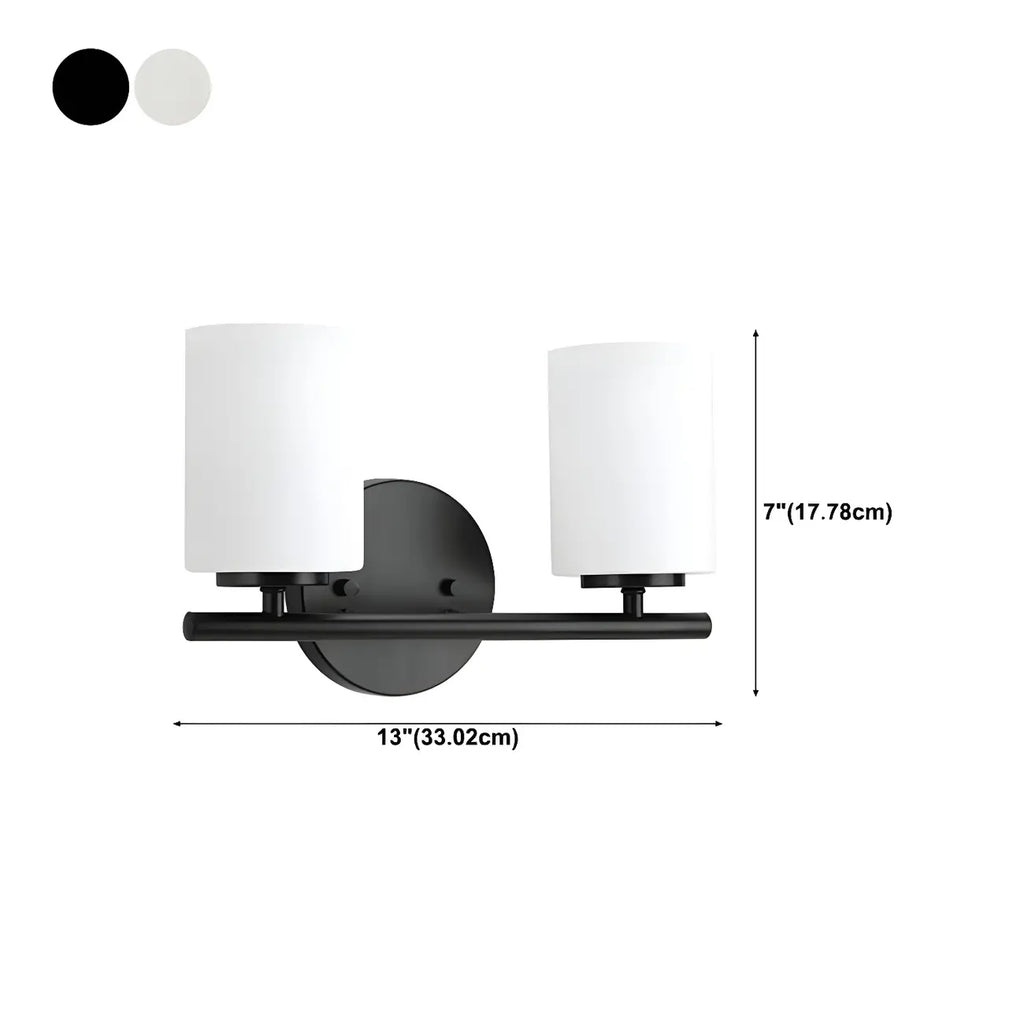 Applique murale cylindrique en métal et verre de style industriel pour salle de bain