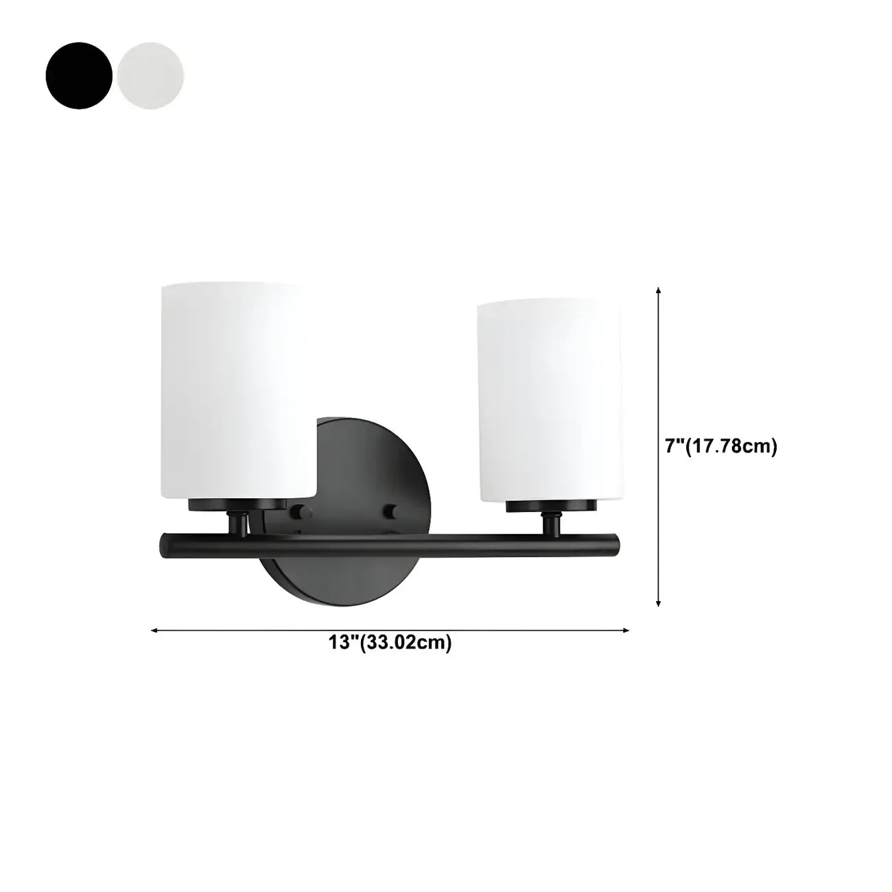 Applique murale cylindrique en métal et verre de style industriel pour salle de bain
