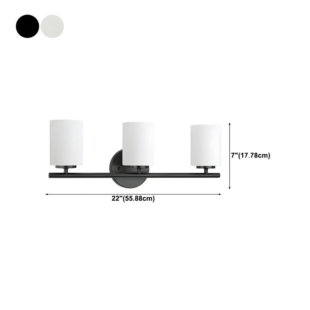 Applique murale cylindrique en métal et verre de style industriel pour salle de bain