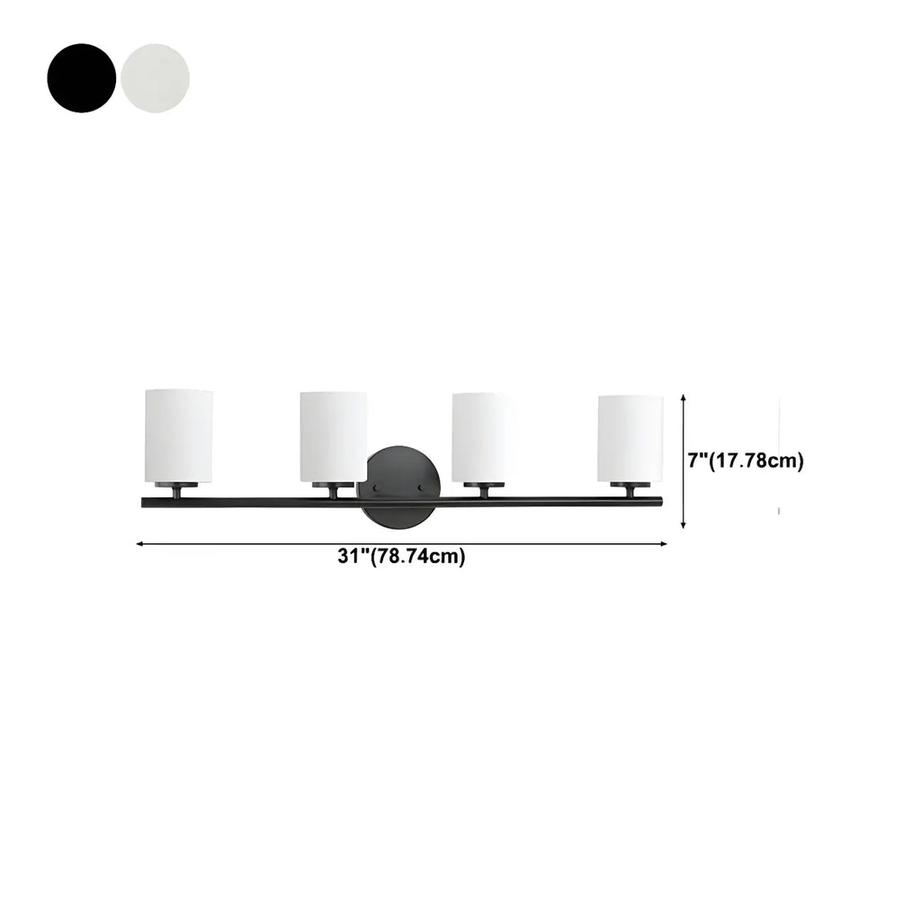 Applique murale cylindrique en métal et verre de style industriel pour salle de bain