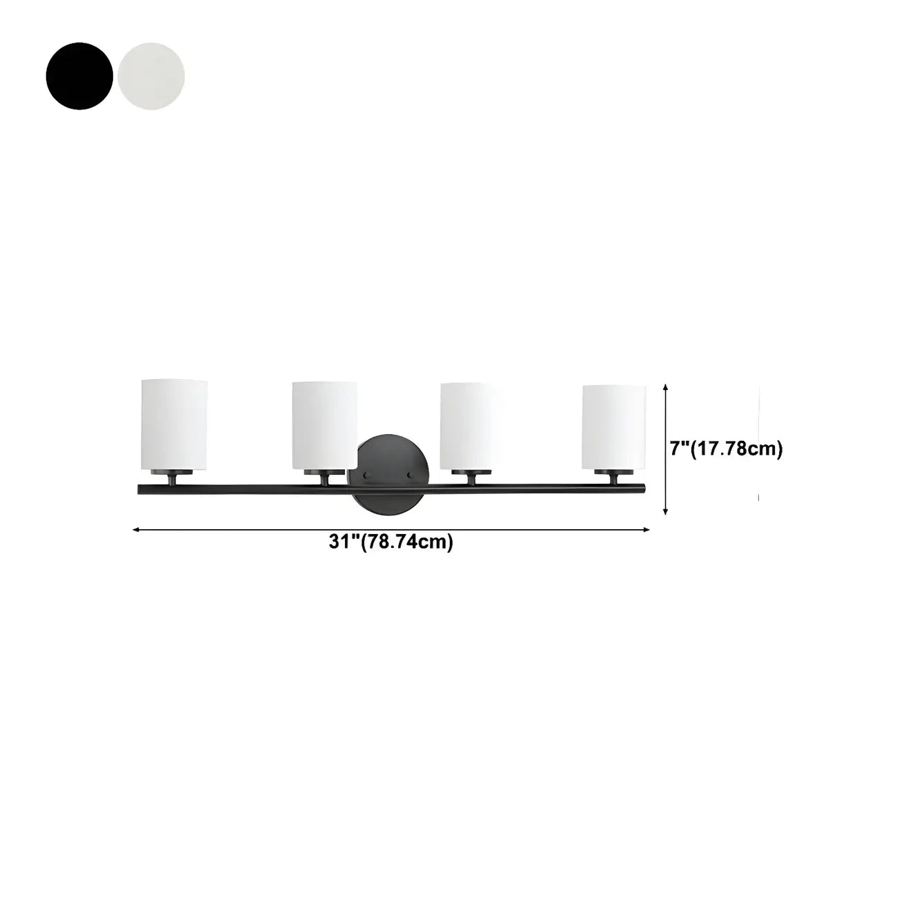 Applique murale cylindrique en métal et verre de style industriel pour salle de bain