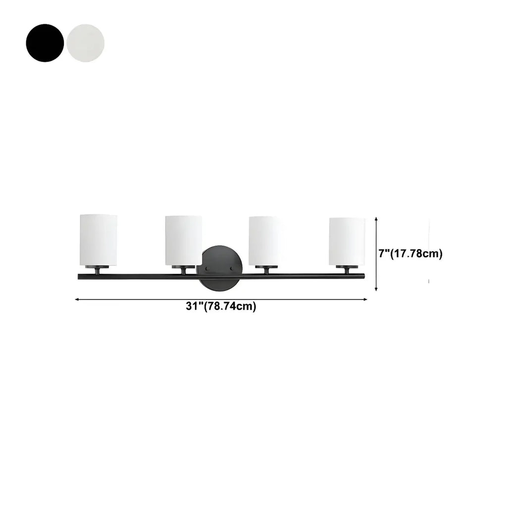 Applique murale cylindrique en métal et verre de style industriel pour salle de bain