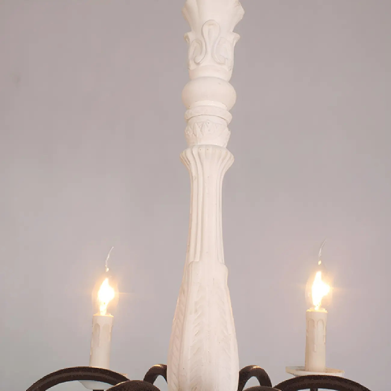 Lustre candélabre Empire traditionnel à 6 lumières réglable en bois