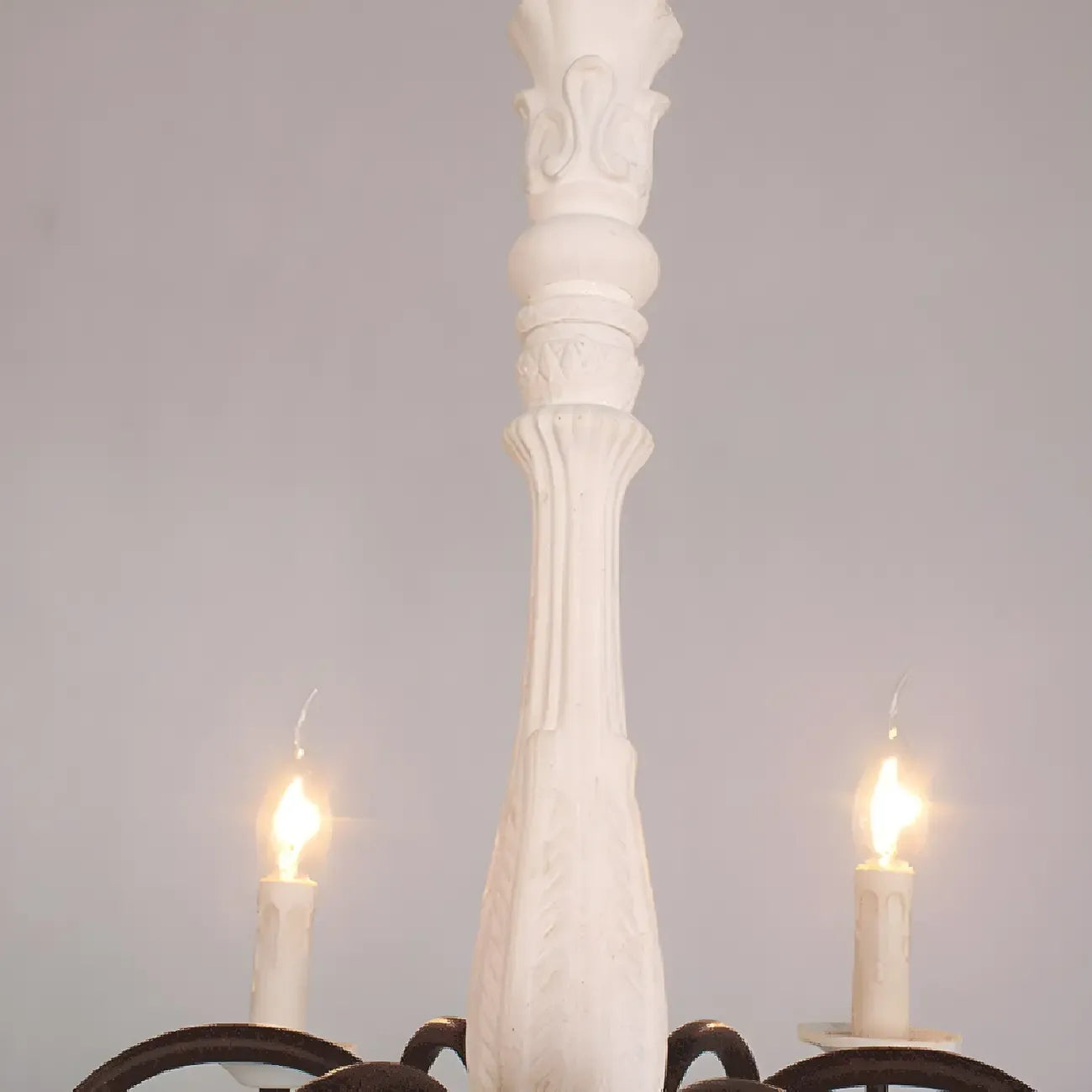 Lustre candélabre Empire traditionnel à 6 lumières réglable en bois