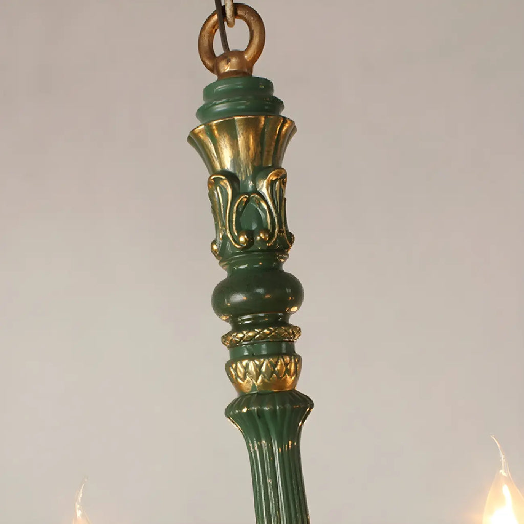 Lustre candélabre Empire traditionnel à 6 lumières réglable en bois