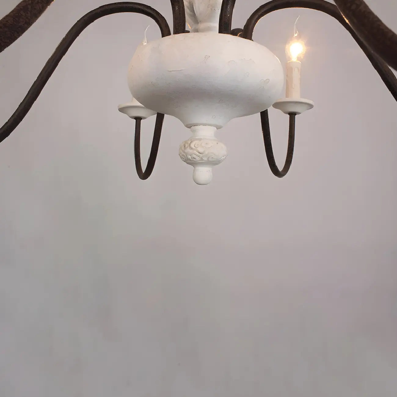 Lustre candélabre Empire traditionnel à 6 lumières réglable en bois