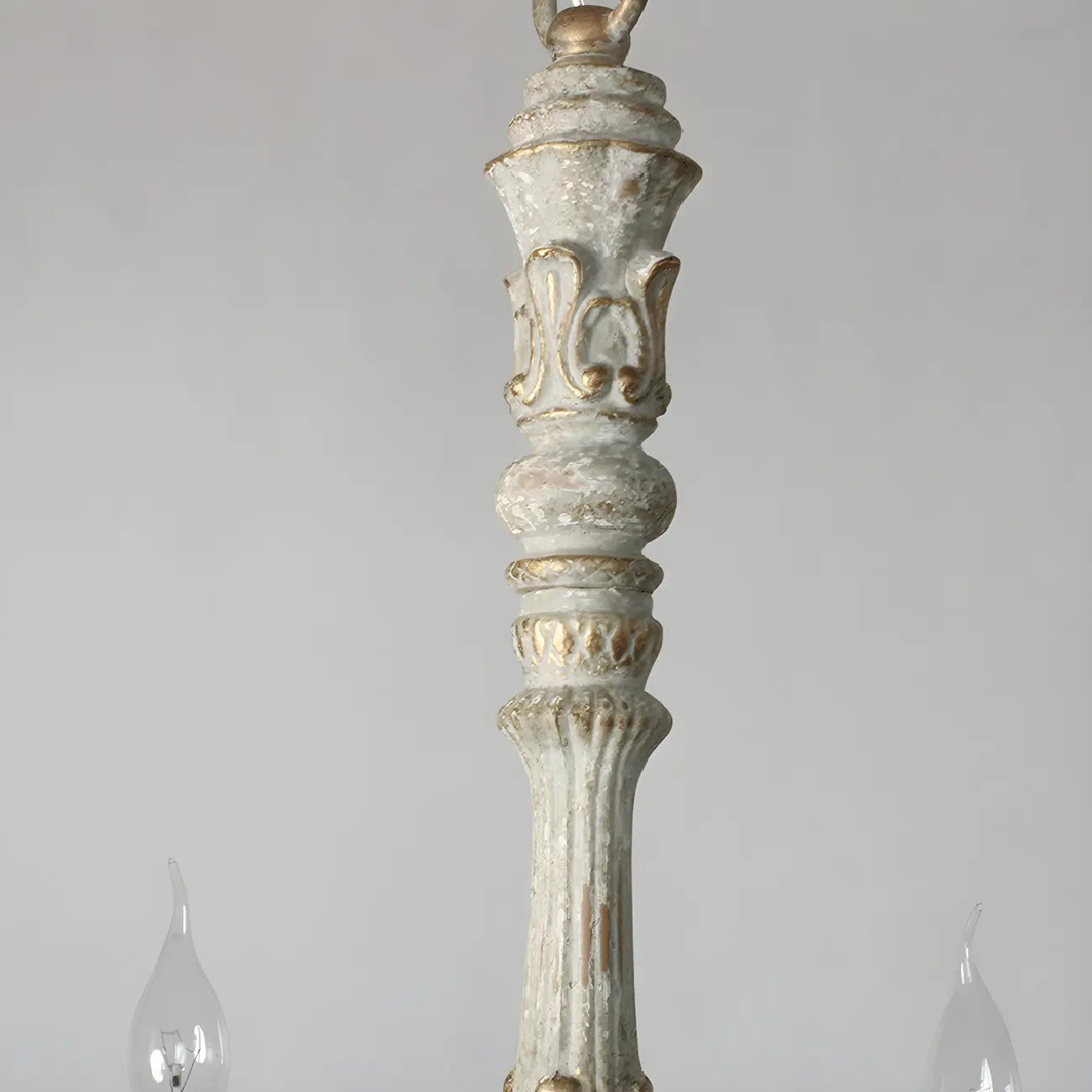 Lustre candélabre Empire traditionnel à 6 lumières réglable en bois