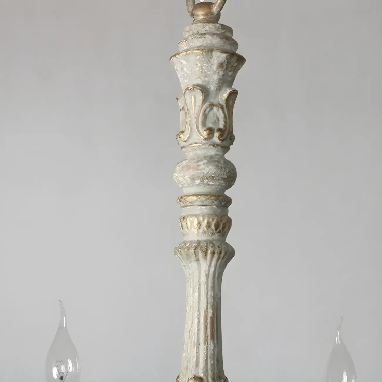 Lustre candélabre Empire traditionnel à 6 lumières réglable en bois