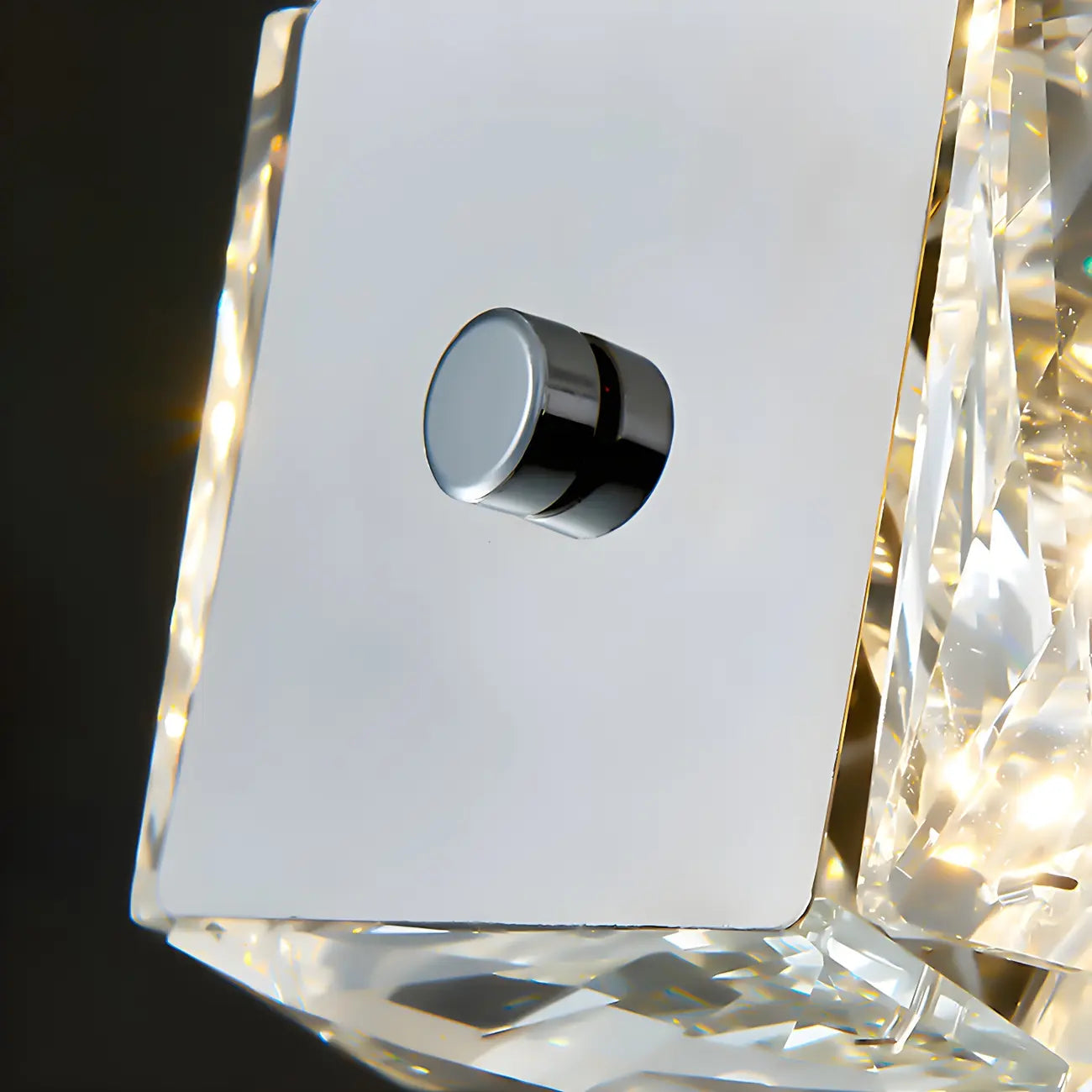 Suspension surdimensionnée moderne à intensité variable en acier et cristal pour îlot central