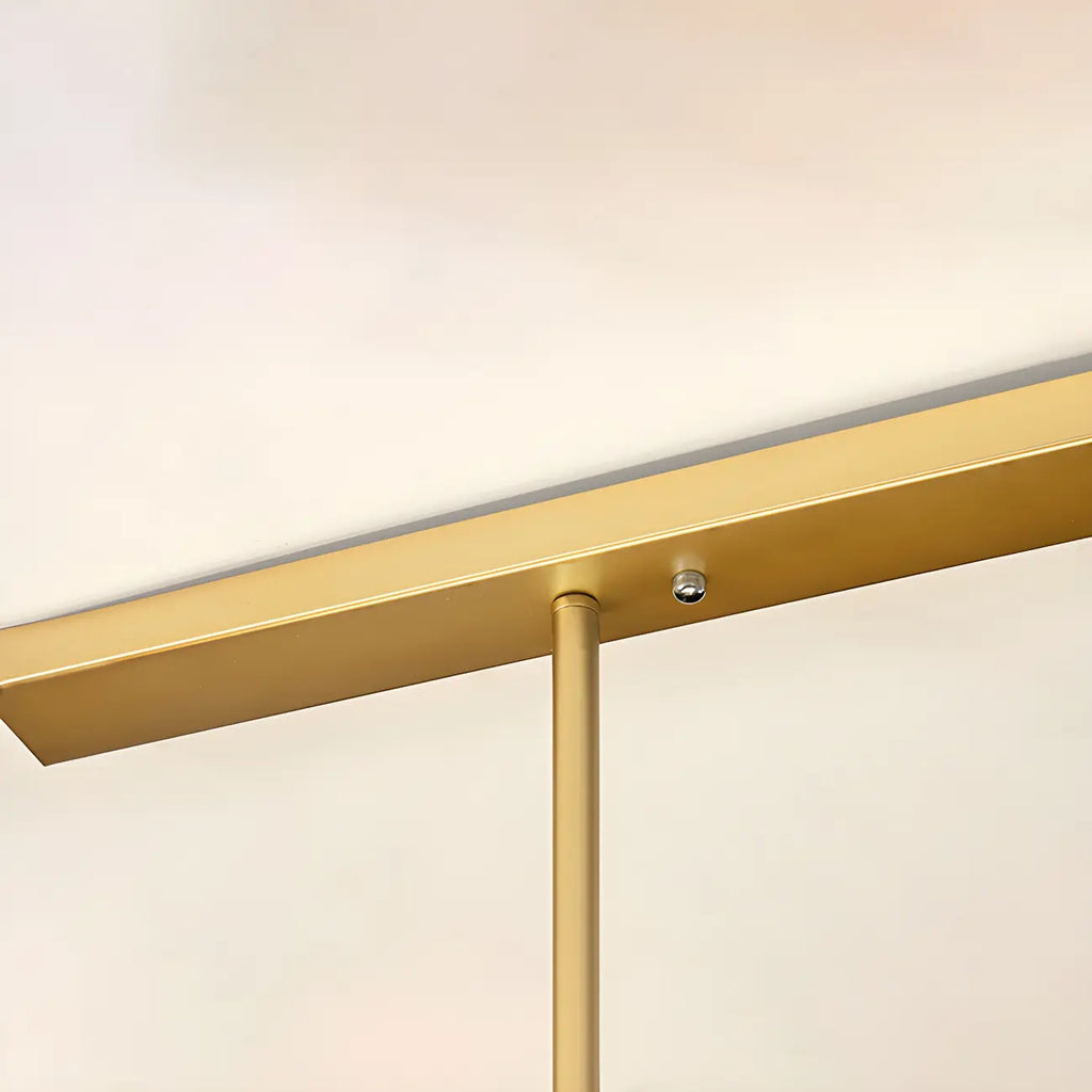 Suspension géométrique dorée en verre et cristal pour îlot