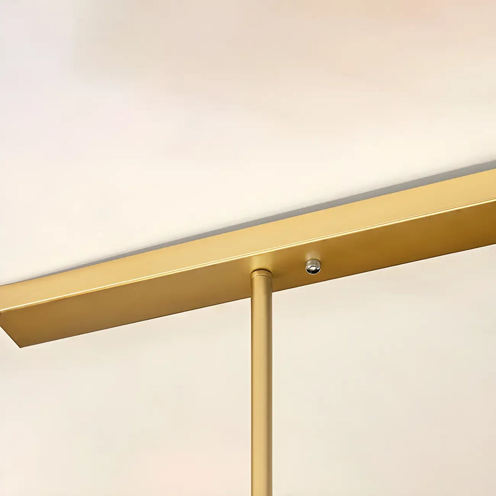 Suspension géométrique dorée en verre et cristal pour îlot