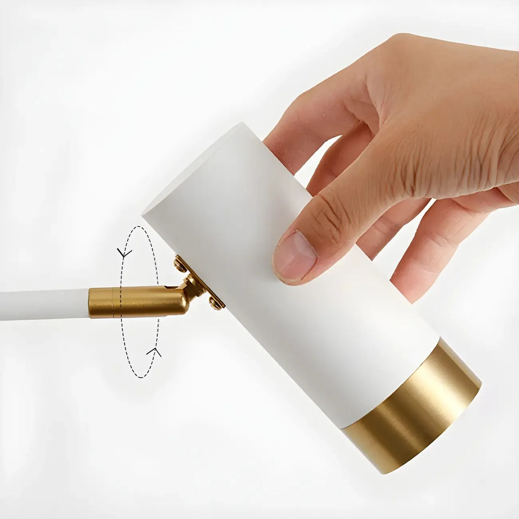 Applique murale moderne cylindrique en métal à bras articulé