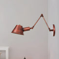 Applique murale industrielle en cuivre à bras articulé réglable