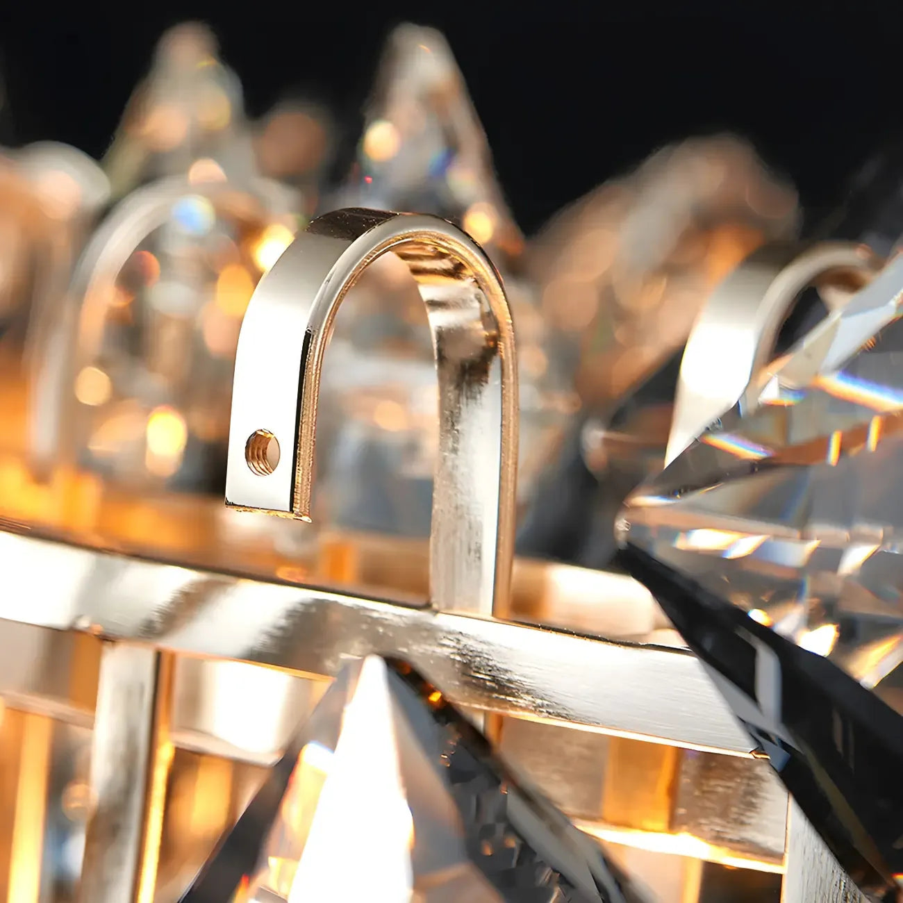 Suspension rectangulaire en cristal doré pour cuisine