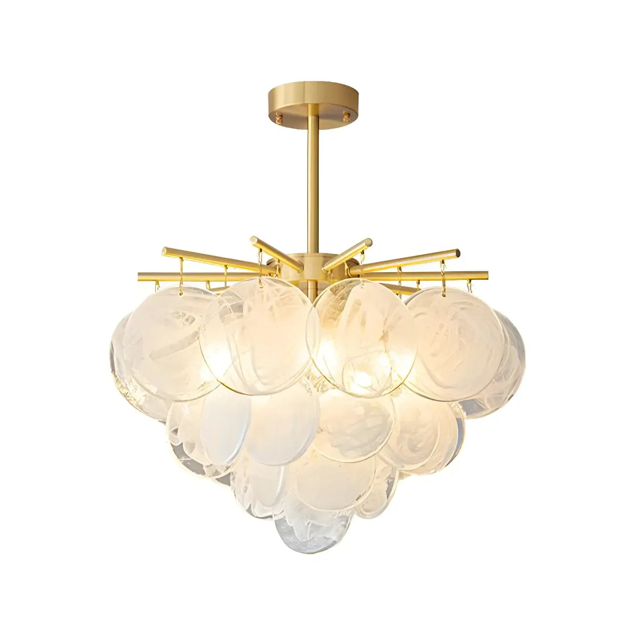 Lustre moderne en métal et verre à ambiance tamisée