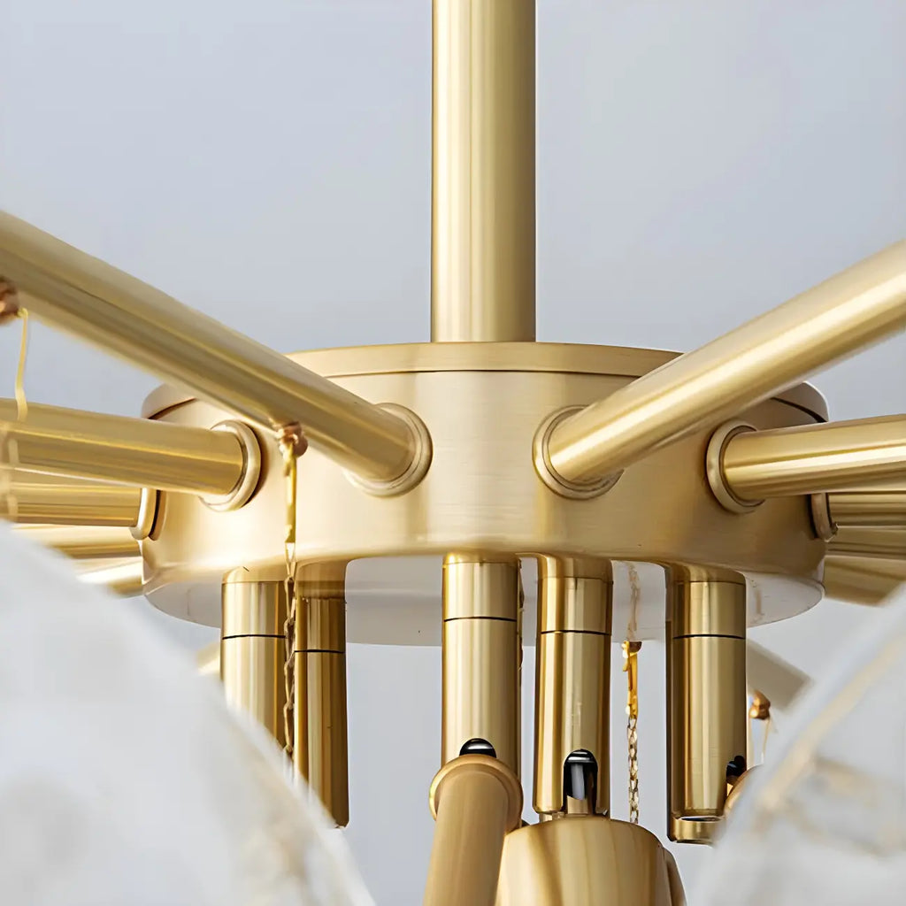 Lustre moderne en métal et verre à ambiance tamisée