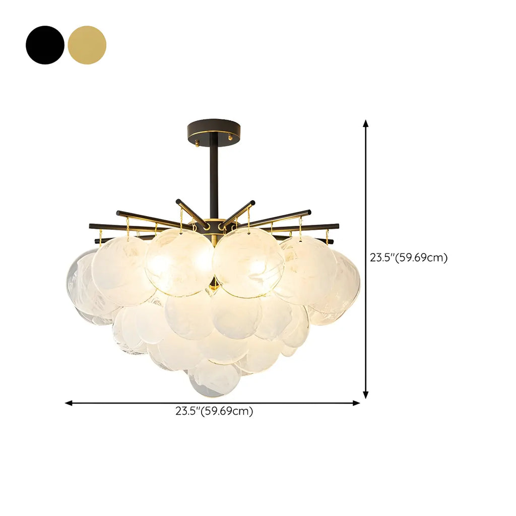 Lustre moderne en métal et verre à ambiance tamisée