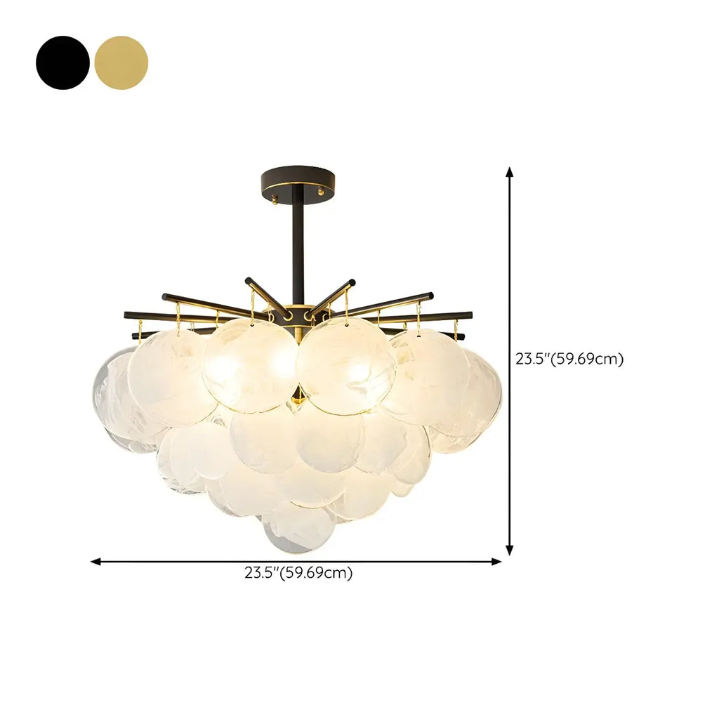 Lustre moderne en métal et verre à ambiance tamisée