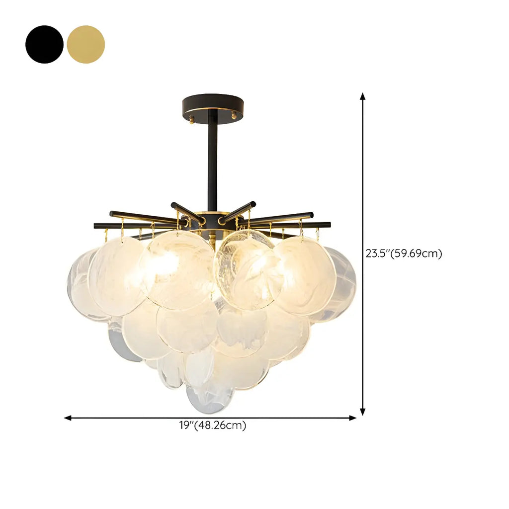 Lustre moderne en métal et verre à ambiance tamisée