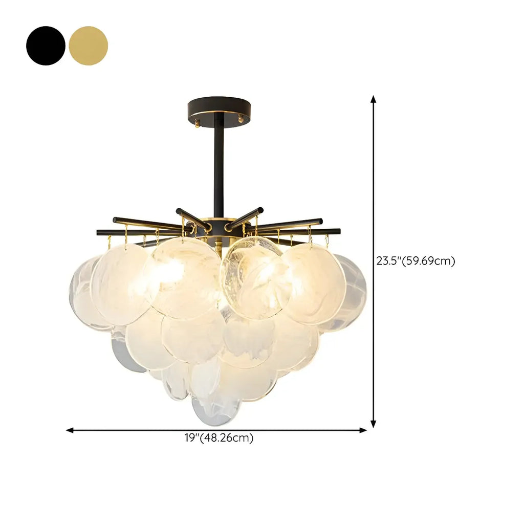 Lustre moderne en métal et verre à ambiance tamisée