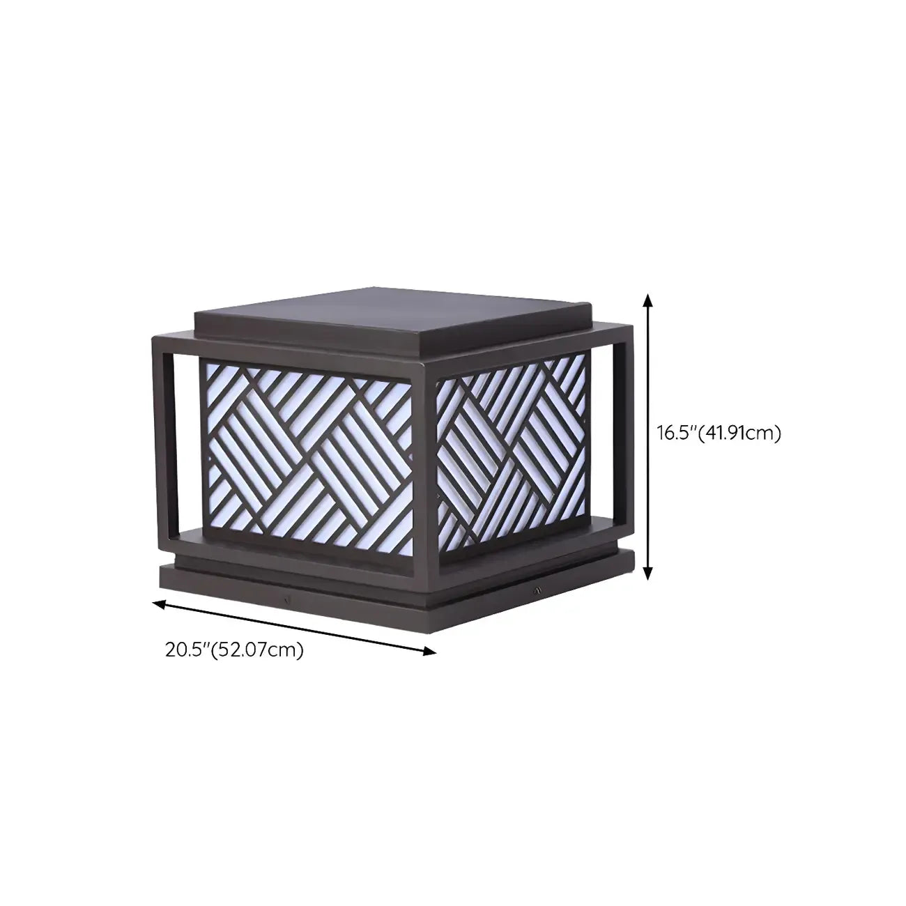 Lampe de poteau en métal cubique avec abat-jour à motif géométrique