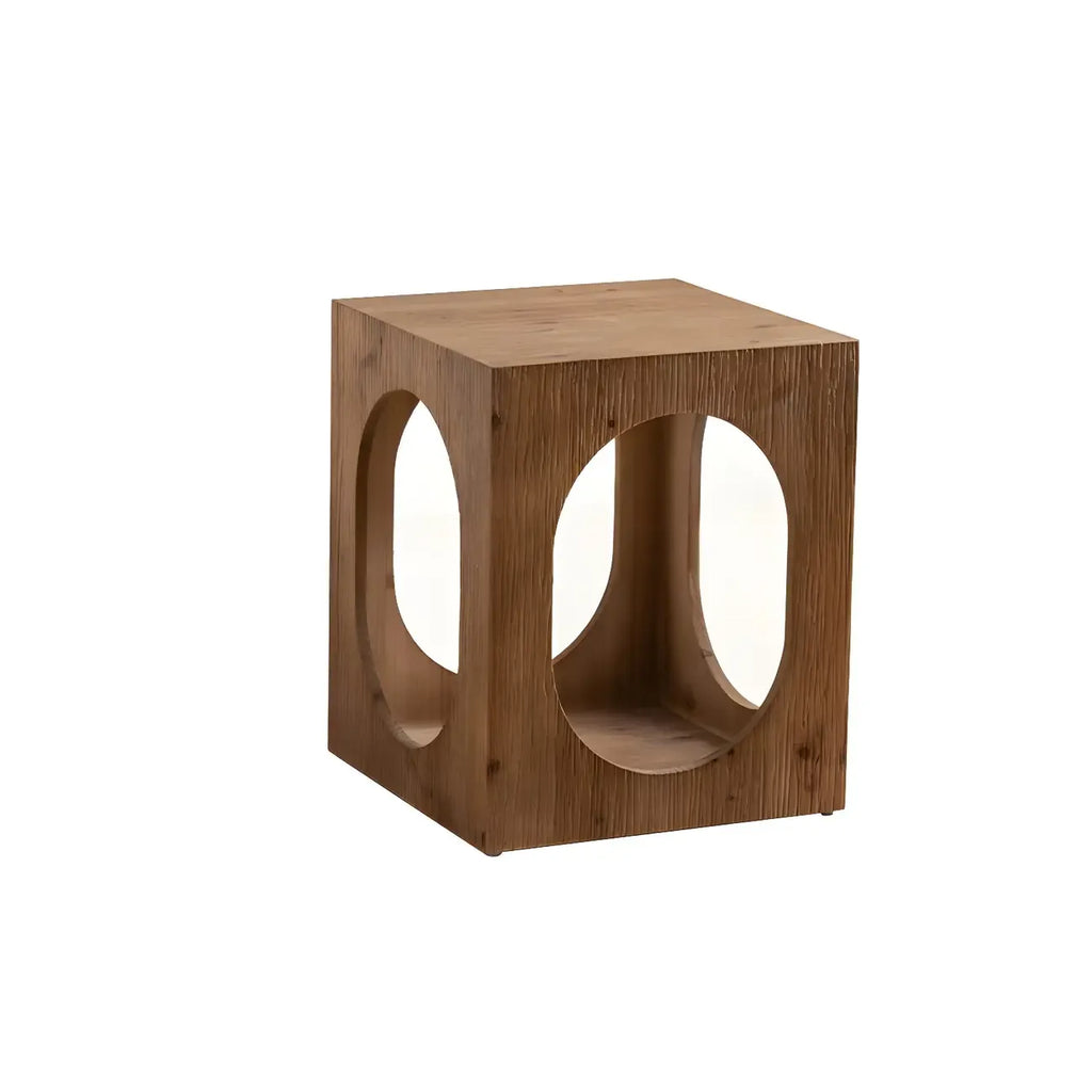 Table d'appoint élégante en bois géométrique