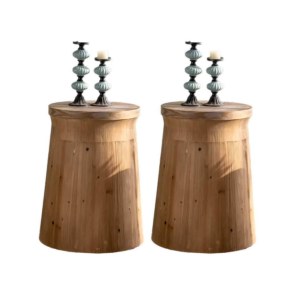 Table d'appoint élégante en bois géométrique