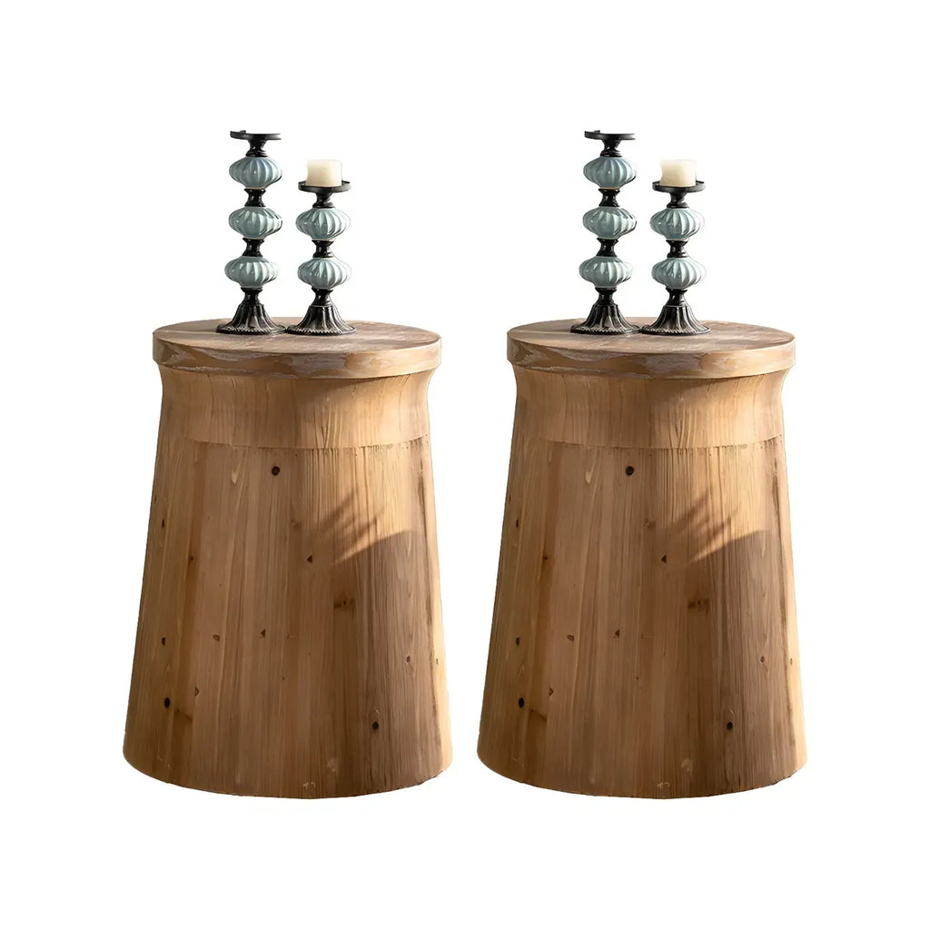 Table d'appoint élégante en bois géométrique