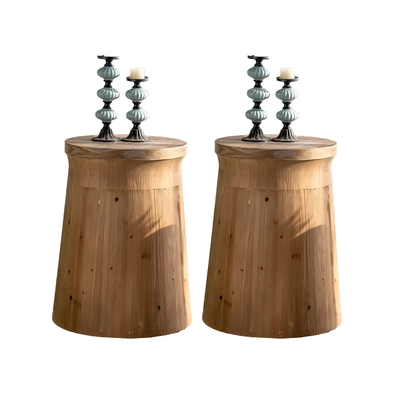 Table d'appoint élégante en bois géométrique