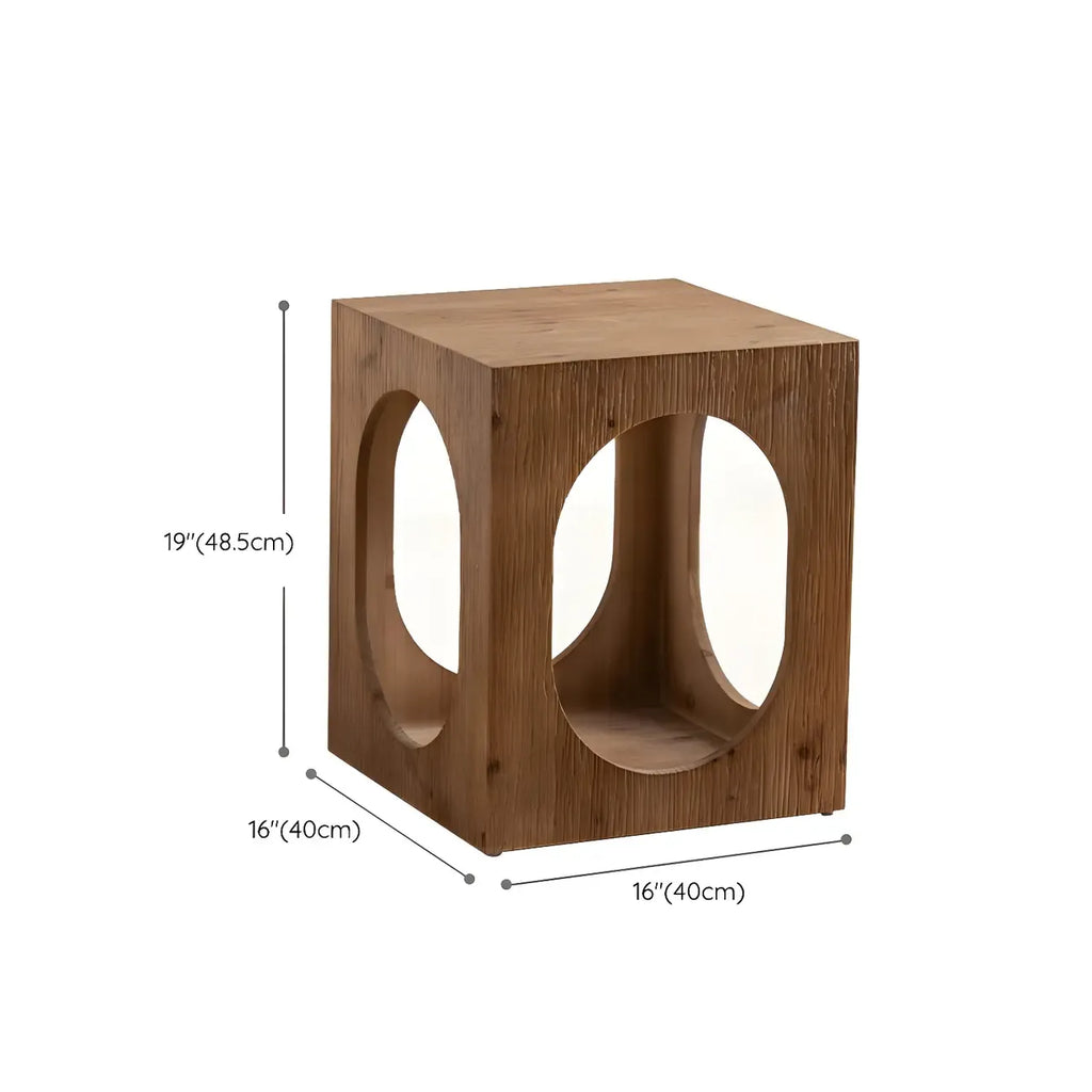Table d'appoint élégante en bois géométrique