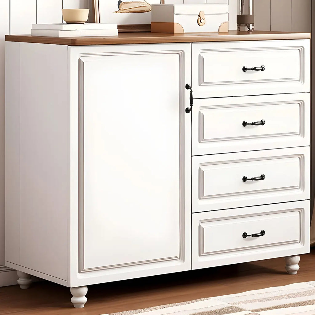 Commode combinée de rangement traditionnelle en bois brun noyer moyen