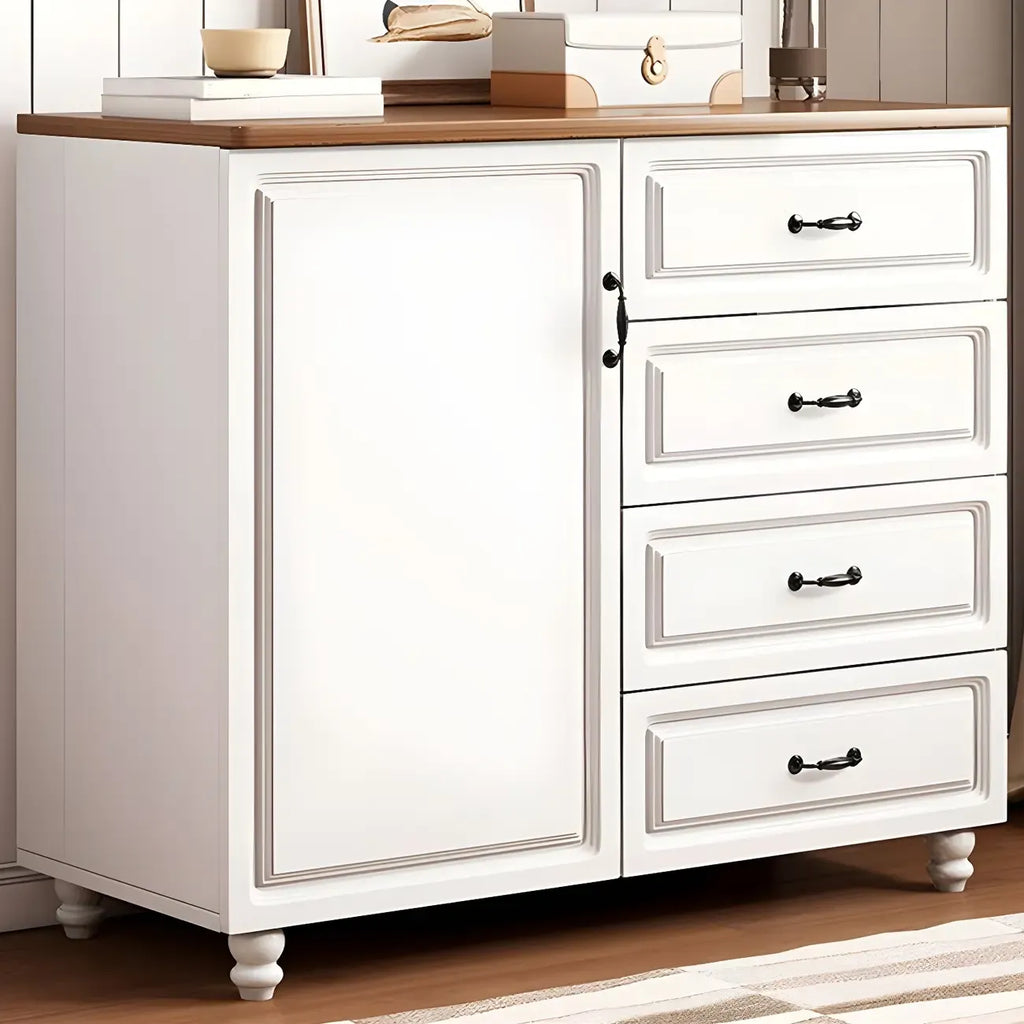 Commode combinée de rangement traditionnelle en bois brun noyer moyen