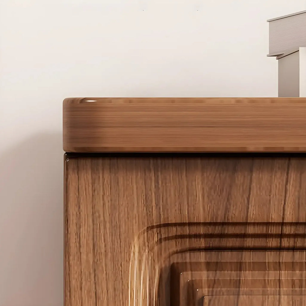 Commode combinée de rangement traditionnelle en bois brun noyer moyen